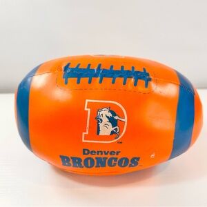 Vintage 1991 Denver Broncos Orange and Blue Stuffed Football NFL